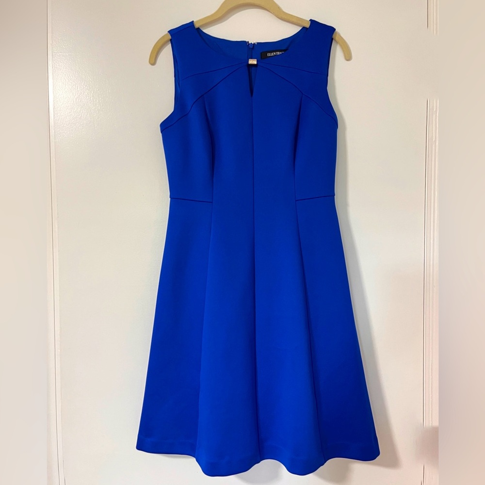 Ellen Tracy Blue Sleeveless Dress